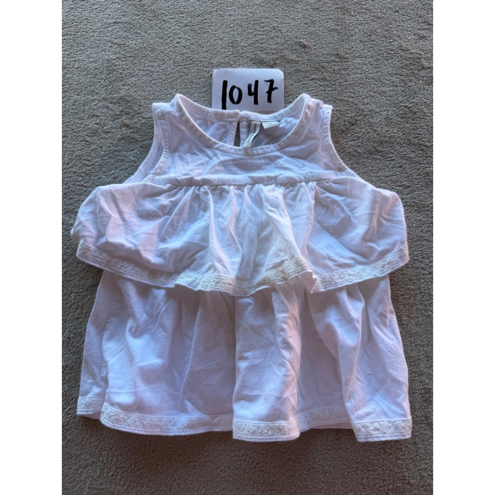 Janie and Jack Ruffle Top Toddler 2T White Eyelet Lace Tiered Sleeveless